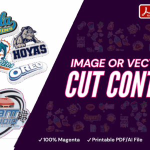 Create cut contour lines and die cut paths for stickers