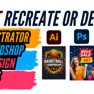 Design, edit or recreate illustrator, photoshop, indesign